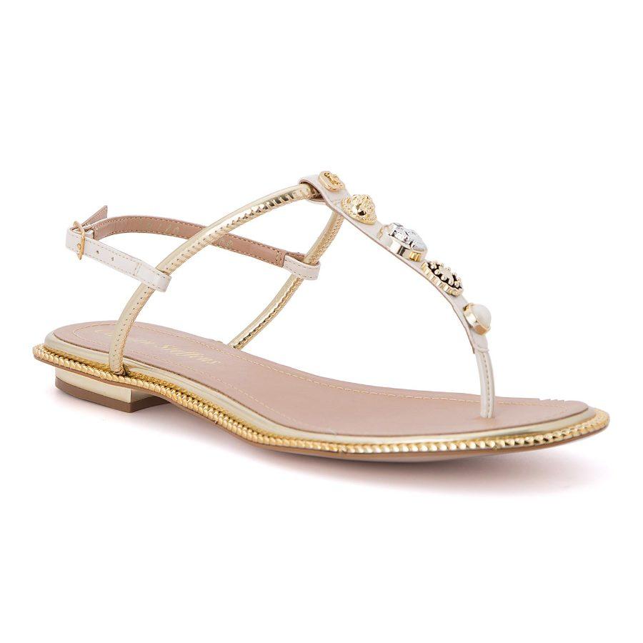 SANDALIA PLANA CON METALES