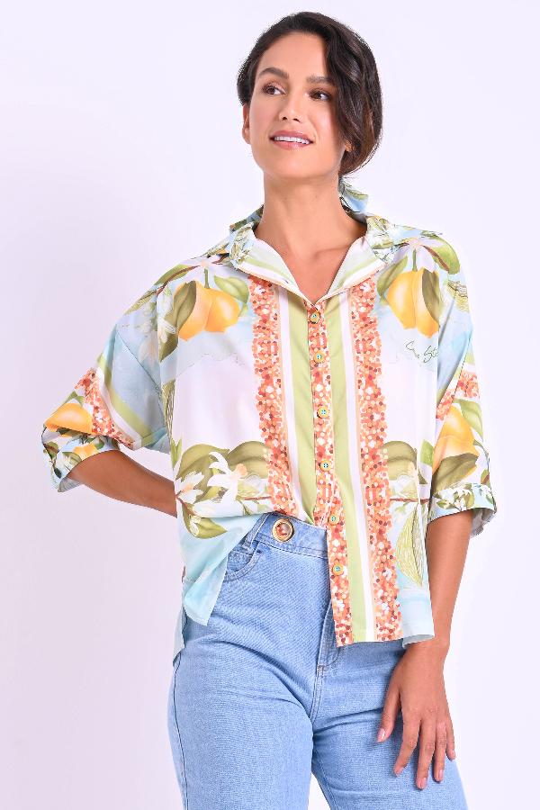 CAMISA OVERSIZE CON ESTAMPADO