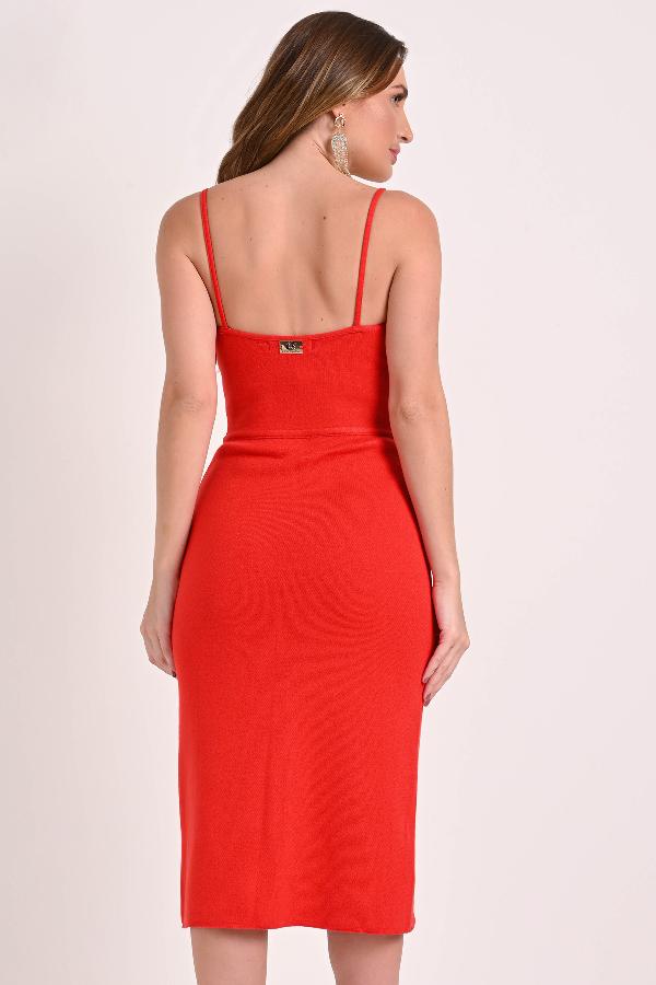 VESTIDO BUSTIER ROJO CARMEN STEFFENS ALTO VERANO 2023