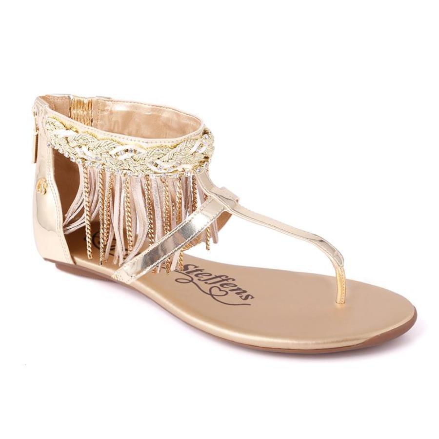 SANDALIA DORADA CON TOBILLERA