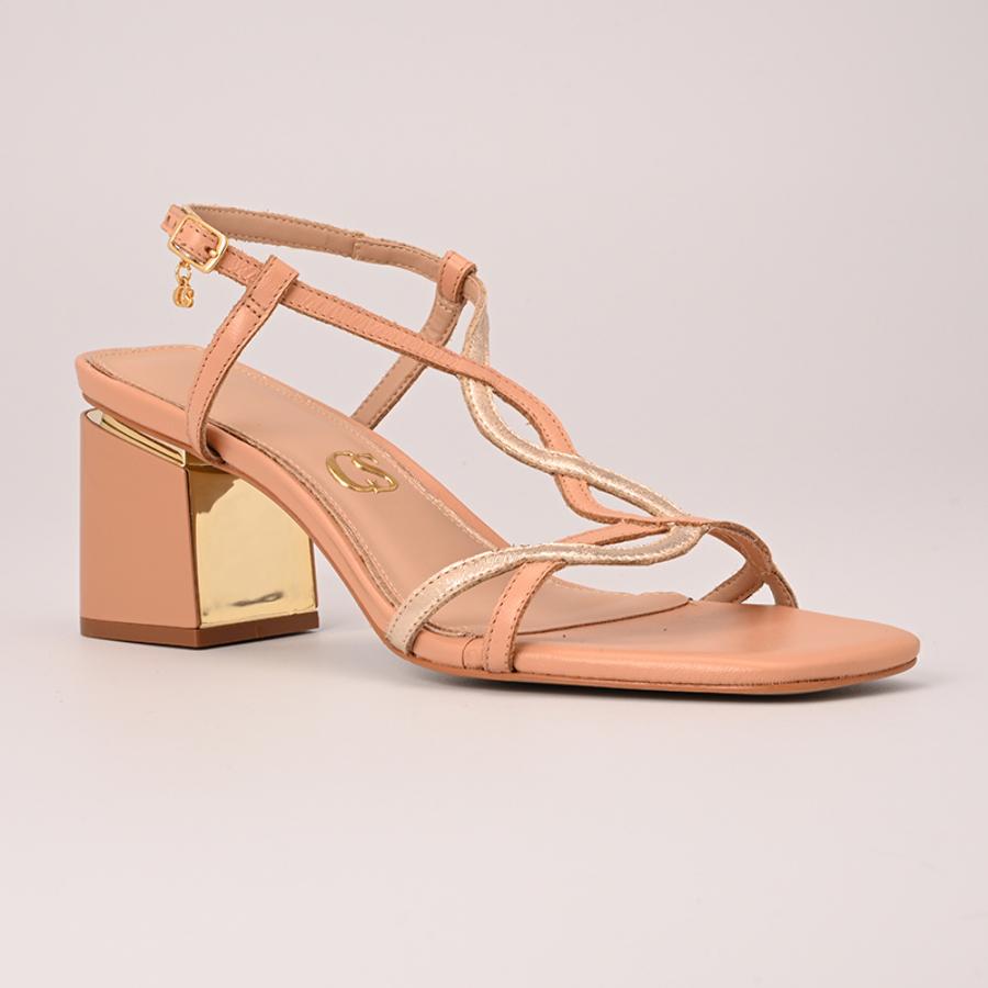 SANDALIA NUDE CON DORADO CS