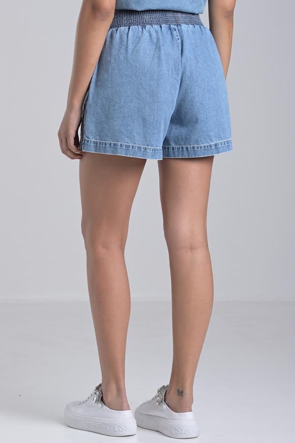 SHORT DE MEZCLILLA CON BRILLO