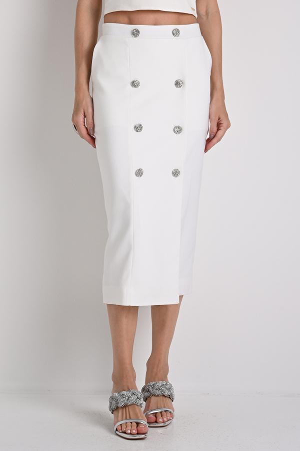 POLLERA CON ACCESORIO Y BRILLO