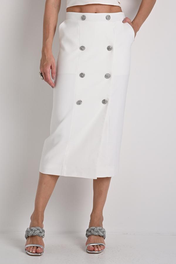 POLLERA CON ACCESORIO Y BRILLO