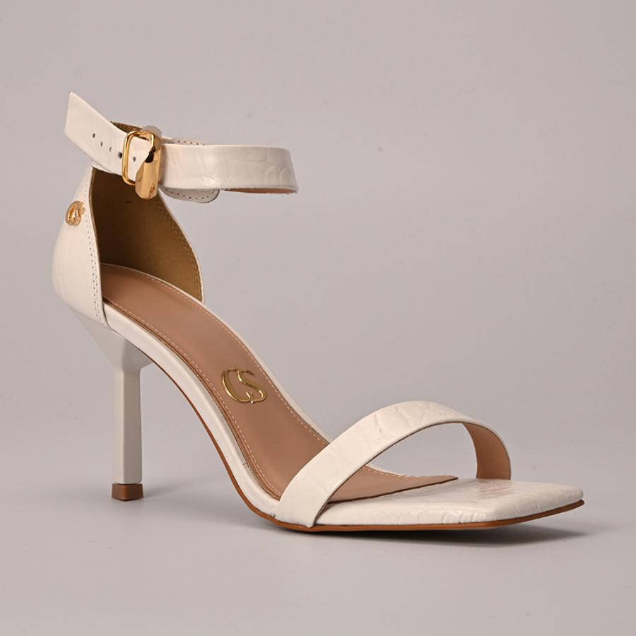 SANDALIA BLANCA CON TEXTURA