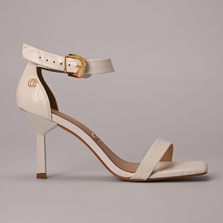 SANDALIA BLANCA CON TEXTURA