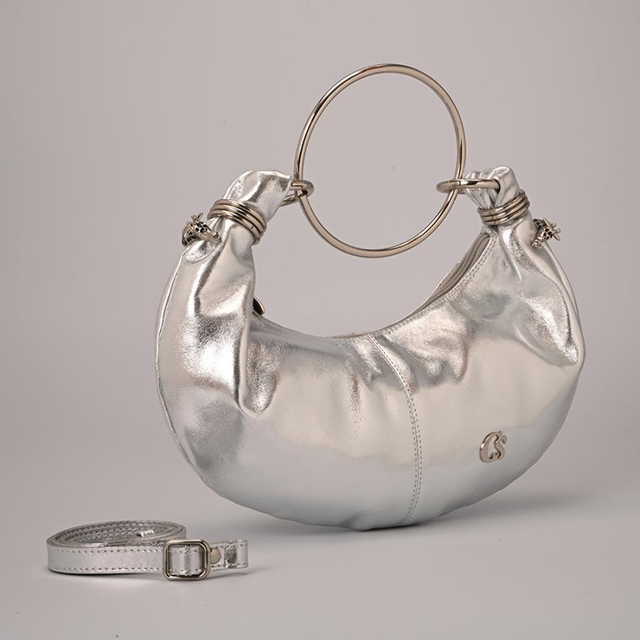 MOON BAG PLATEADA CON ACCESORIOS