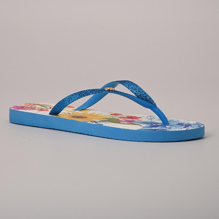 CHALA AZUL CON ESTAMPADO