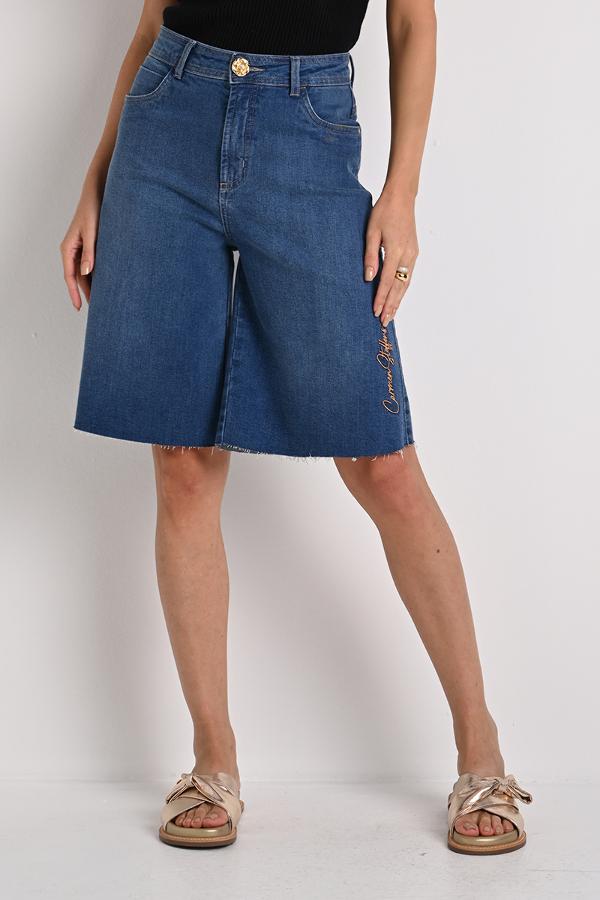 BERMUDA WIDE LEG COM BORDADO