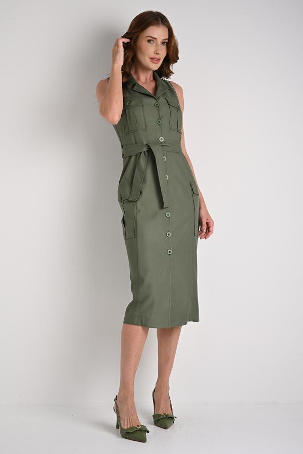 VESTIDO CHEMISIER COM BOLSOS CARGO