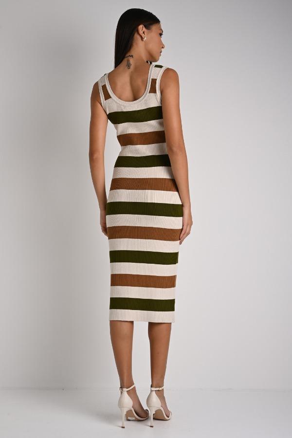 VESTIDO MIDI LISTRADO