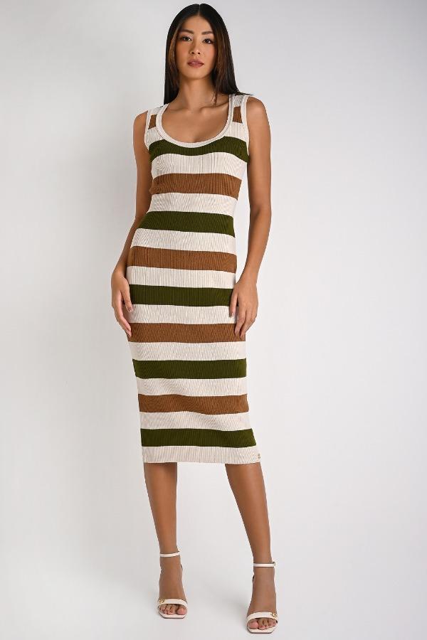 VESTIDO MIDI LISTRADO