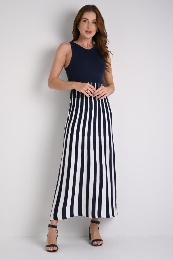 VESTIDO PLISSADO BICOLOR