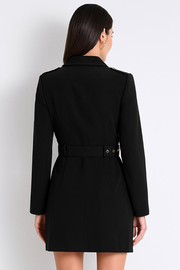 VESTIDO CORTO TIPO BLAZER CON CINTURON