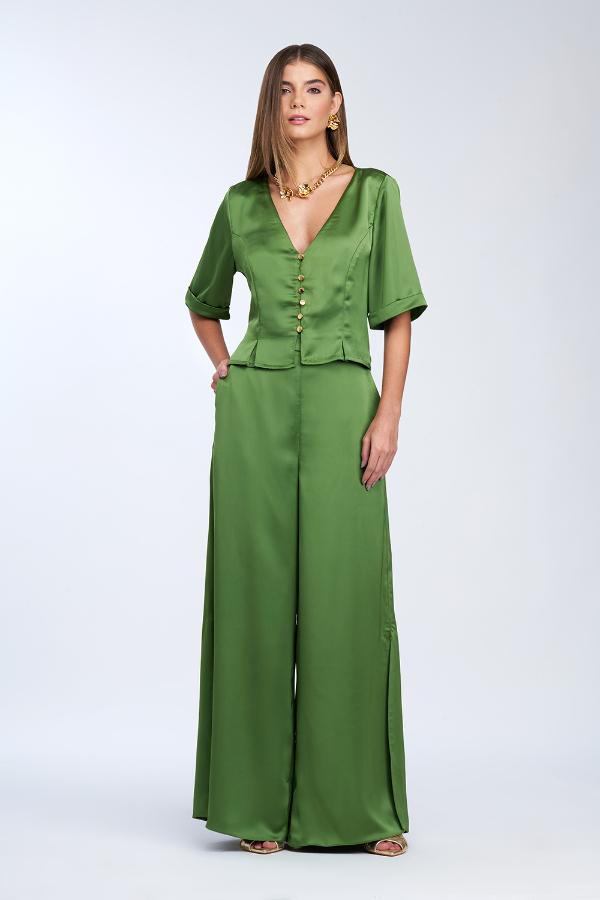 PALAZZO SATINADO CON ABERTURA