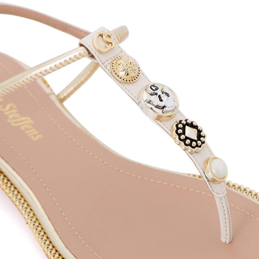 SANDALIA PLANA CON METALES