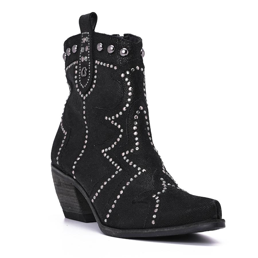 BOTÍN NEGRO CON TACHAS