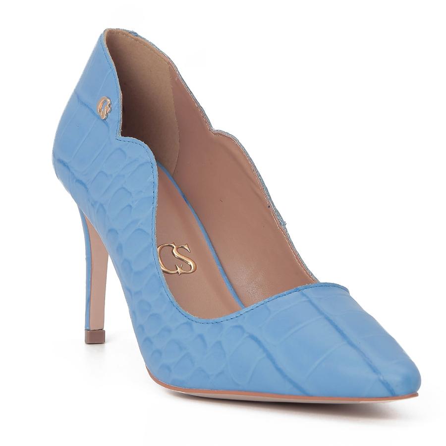STILETTO CELESTE CON TEXTURA