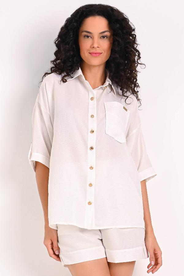 CAMISA OVERSIZE CON BOLSILLO CARMEN STEFFENS ALTO VERANO 2023