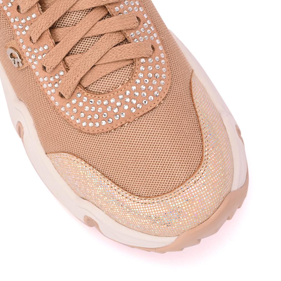 ZAPATILLA NUDE CON BRILLO CARMEN STEFFENS ALTO VERANO 2023