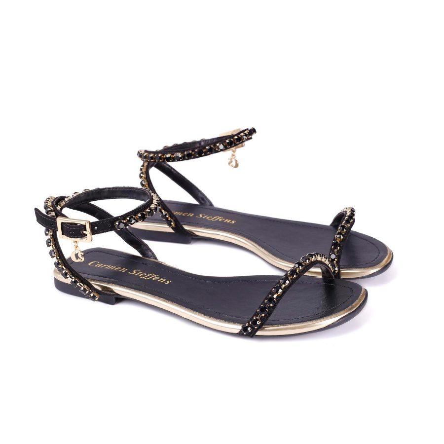 SANDALIA NEGRA CON PEDRERIA