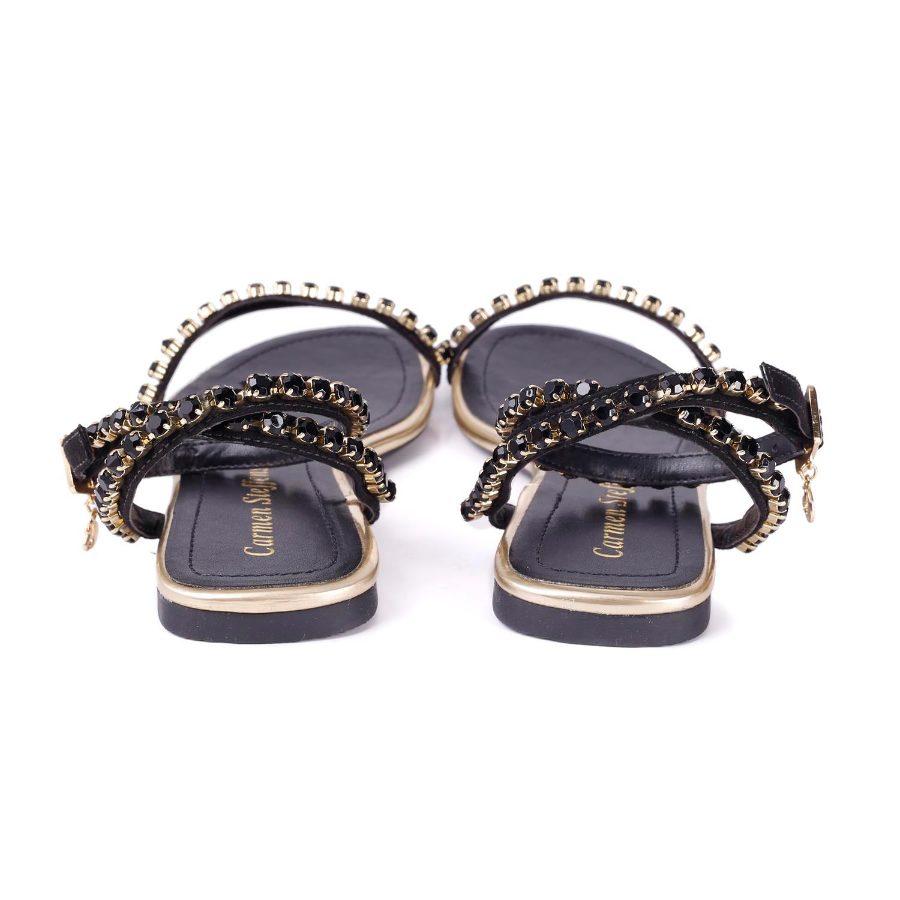 SANDALIA NEGRA CON PEDRERIA