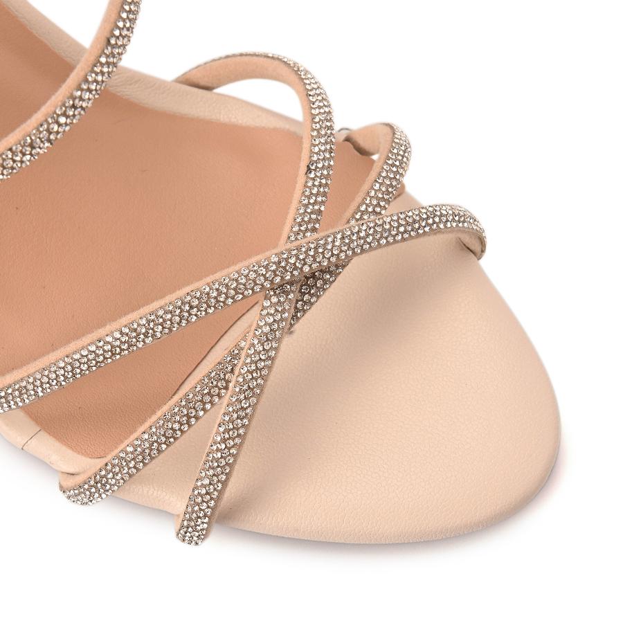 SANDALIA BEIGE CON BRILLO