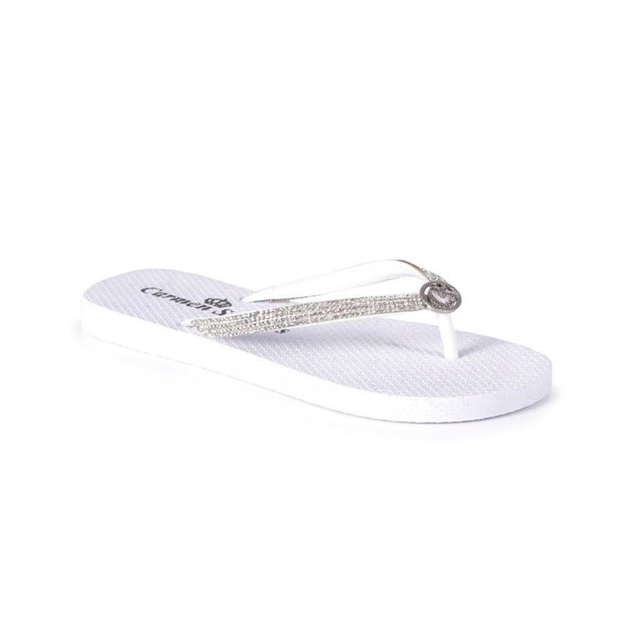 SANDALIA DE PLAYA BLANCO CON PLATEADO