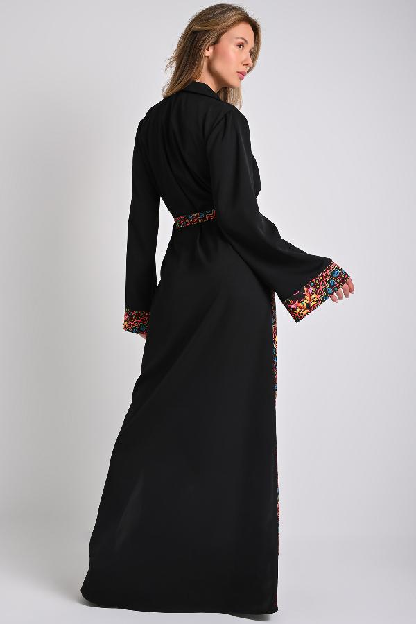 VESTIDO LARGO ESTAMPADO CON CINTURON