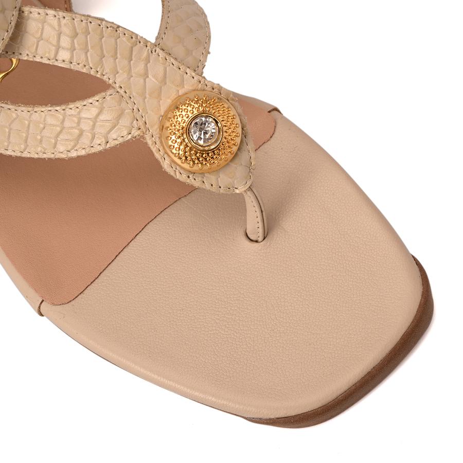 SANDALIA OFF WHITE CON TEXTURA