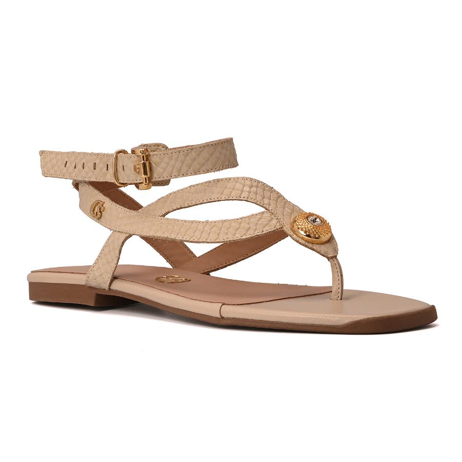 SANDALIA OFF WHITE CON TEXTURA