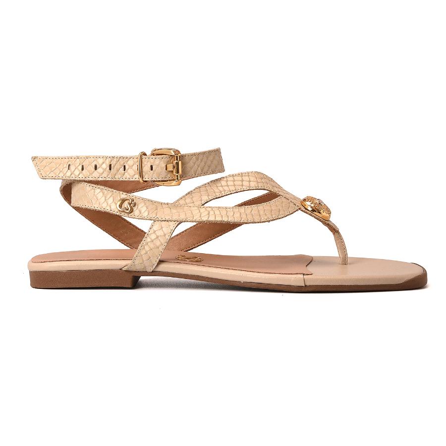 SANDALIA OFF WHITE CON TEXTURA