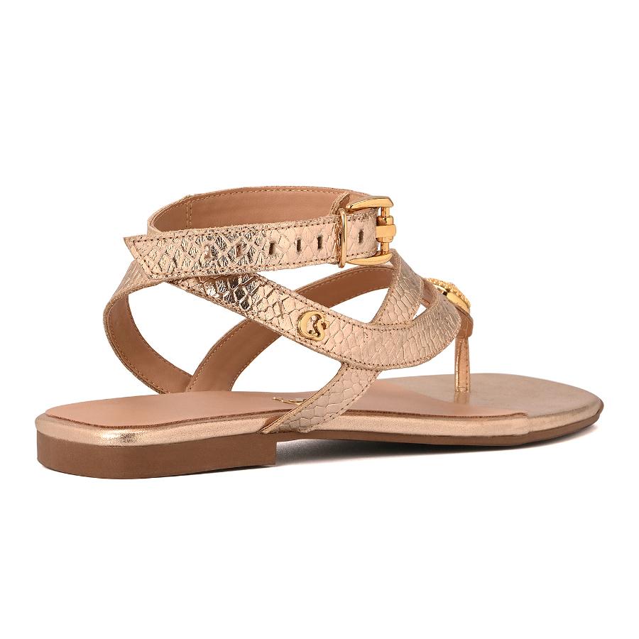 SANDALIA DORADA CON TEXTURA