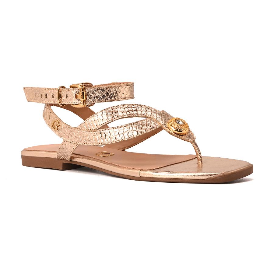 SANDALIA DORADA CON TEXTURA