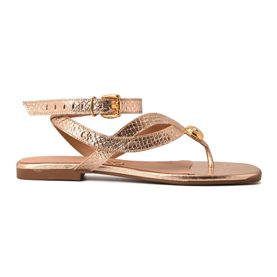 SANDALIA DORADA CON TEXTURA