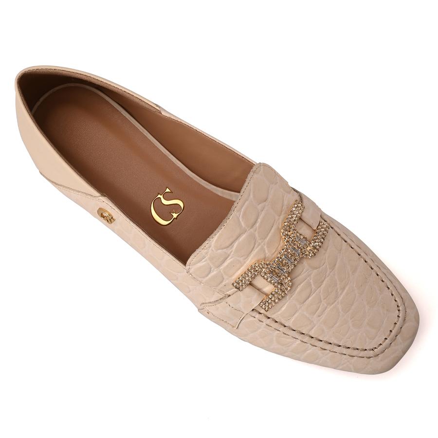 MOCASÍN OFF WHITE CON TEXTURA