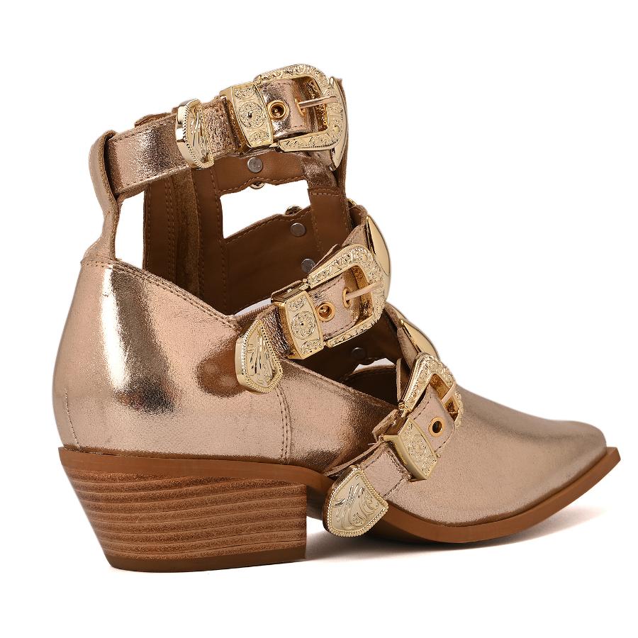 BOTA TEXANA DORADA CON HEBILLA