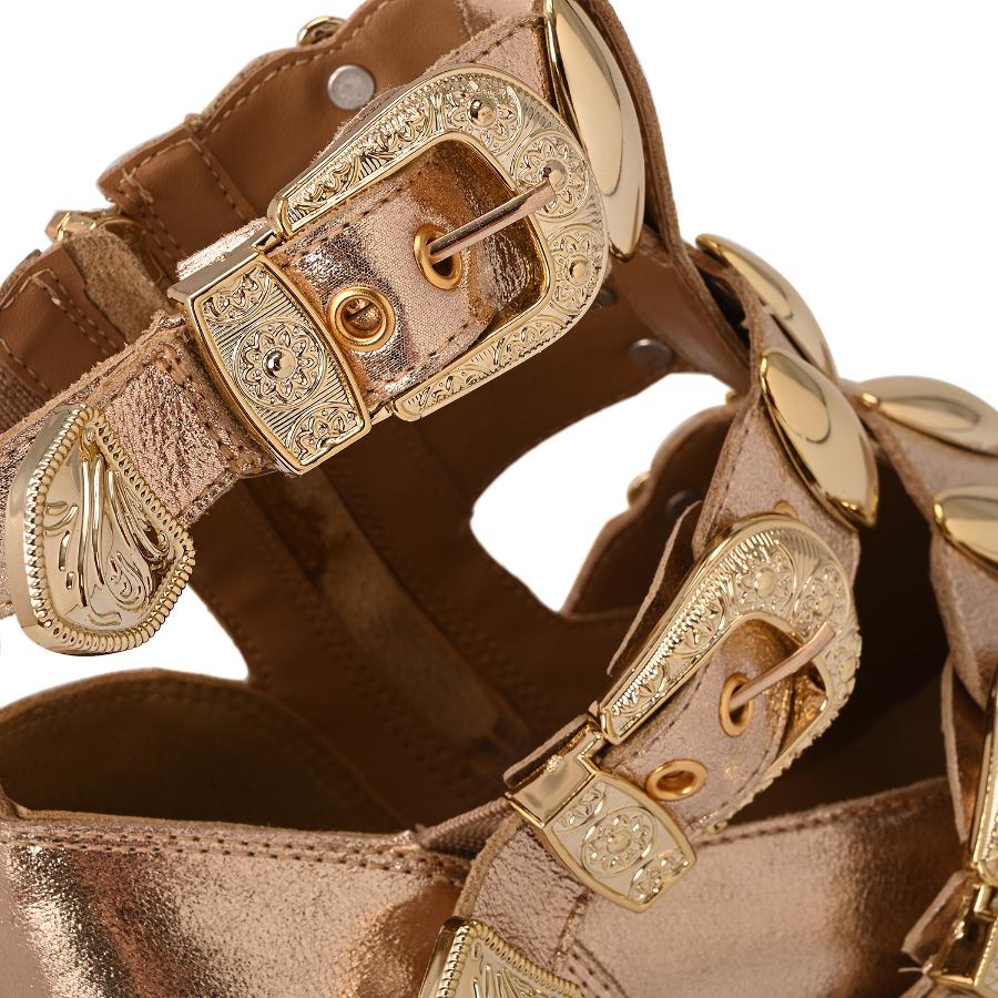 BOTA TEXANA DORADA CON HEBILLA