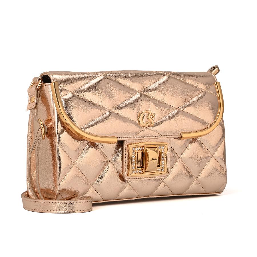 CARTERA QUILTED BAG DORADA