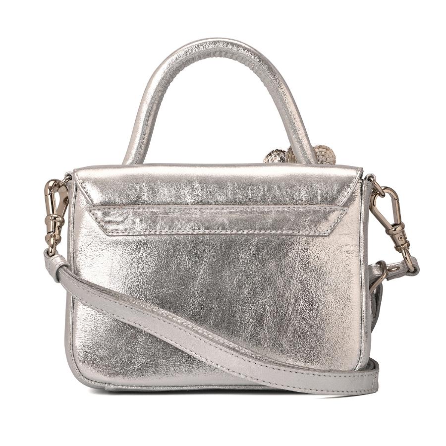 CARTERA PLATEADA CON ACCESORIO