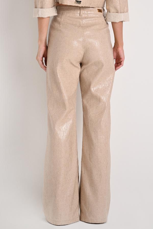 PANTALON BEIGE CON BORDADO