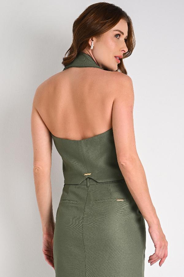 CHALECO CROPPED VERDE MILITAR