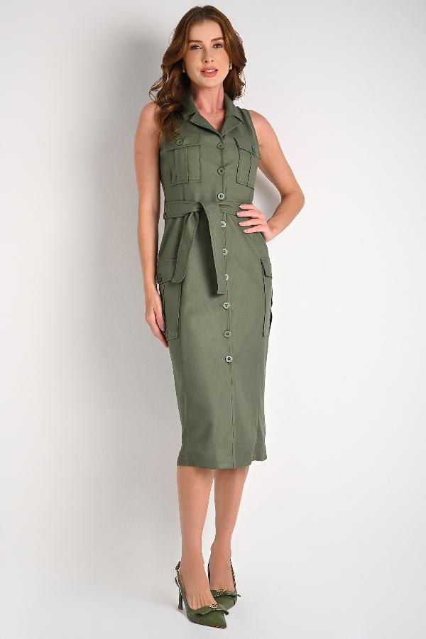 VESTIDO VERDE MILITAR