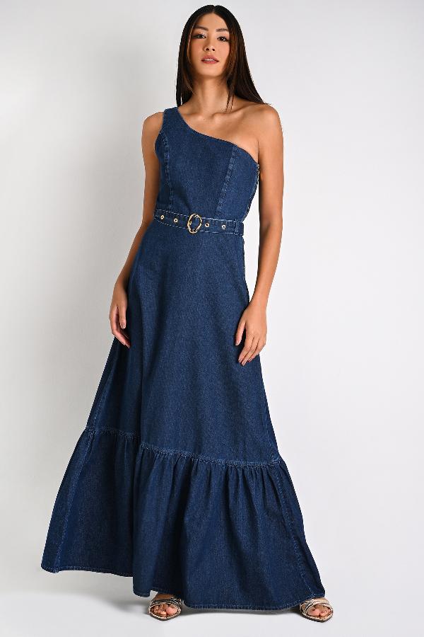 VESTIDO DE MEZCLILLA CON CINTURON