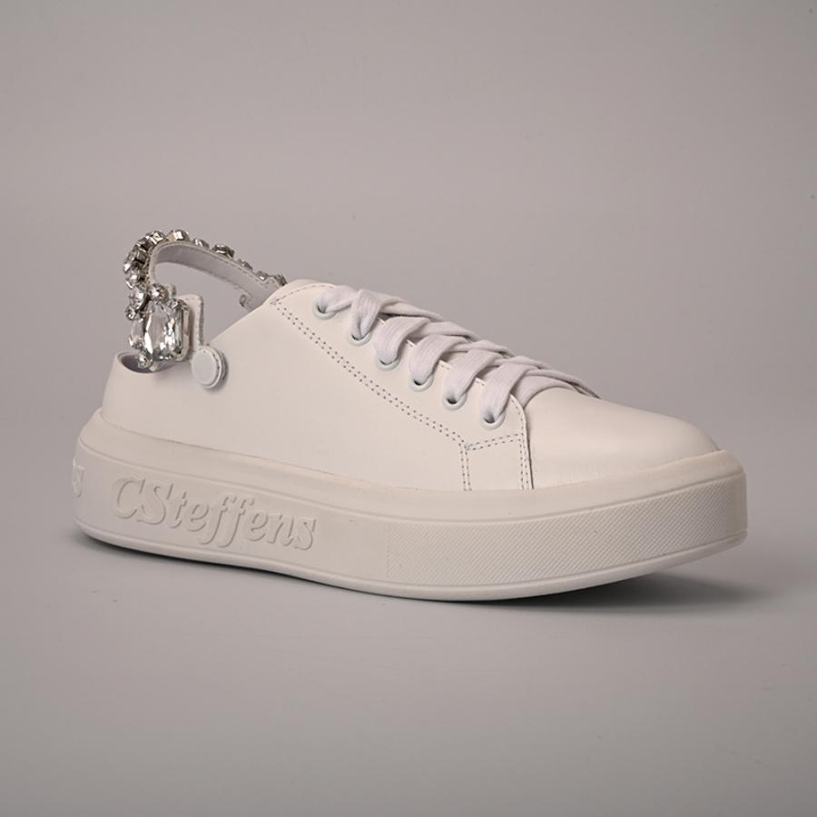 ZAPATILLA BLANCA CON PEDRERIA