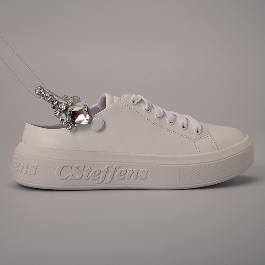 ZAPATILLA BLANCA CON PEDRERIA