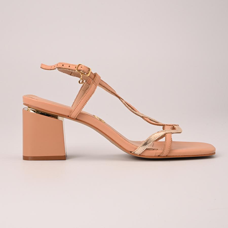 SANDALIA NUDE CON DORADO CS