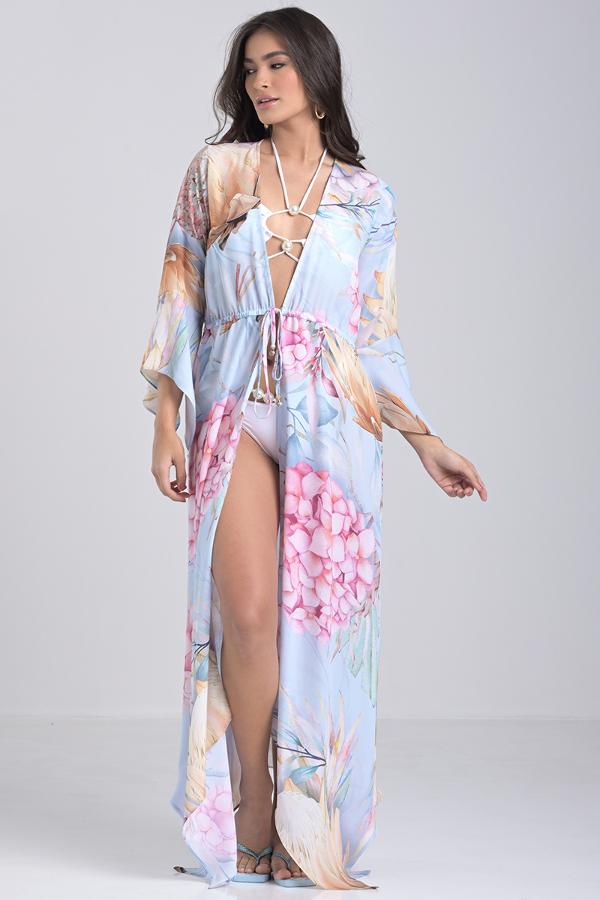 SALIDA DE PLAYA CON ESTAMPADO DE FLORES