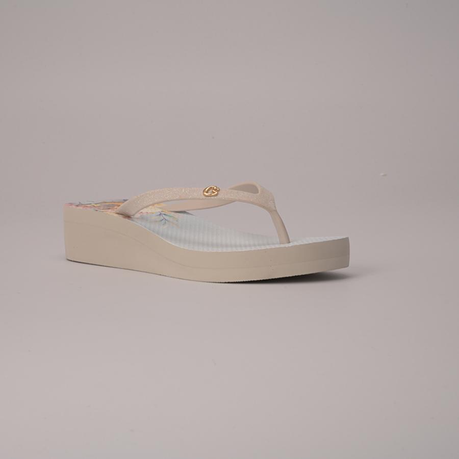 SANDALIA ANABELA ESTAMPADO DE FLORES