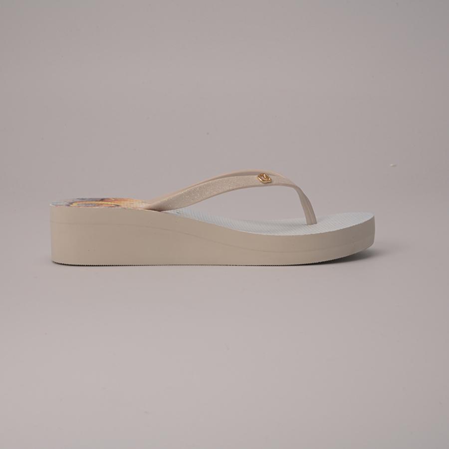 SANDALIA ANABELA ESTAMPADO DE FLORES